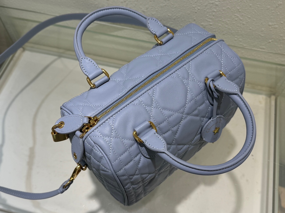 Dior Groove 25 Bag Pale Blue Macrocannage Calfskin